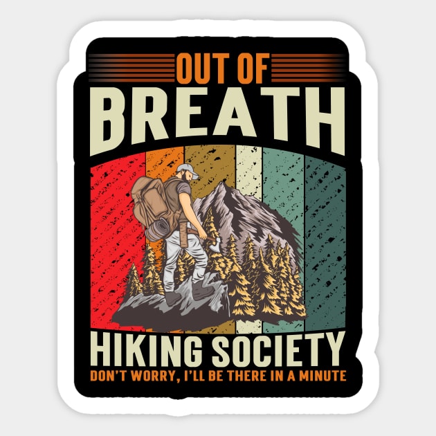 Out Of Breath Hiking Society Sticker by banayan